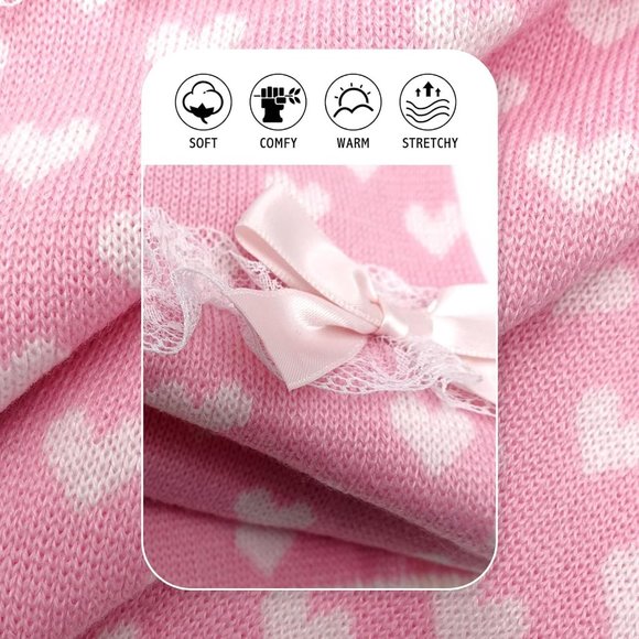 Valentine's Day Dog Sweaters Pink Bowtie Pullover Turtleneck Dog Sweater XS - Picture 7 of 8